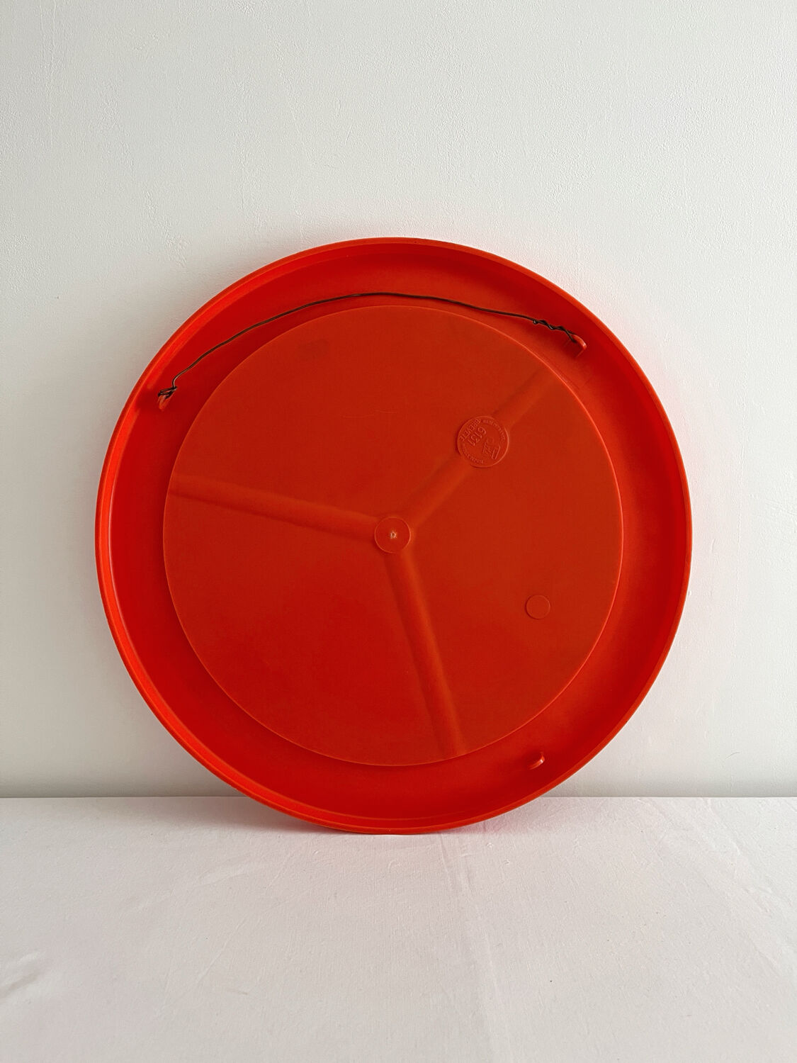 Miroir rond orange vintage Syla années 70