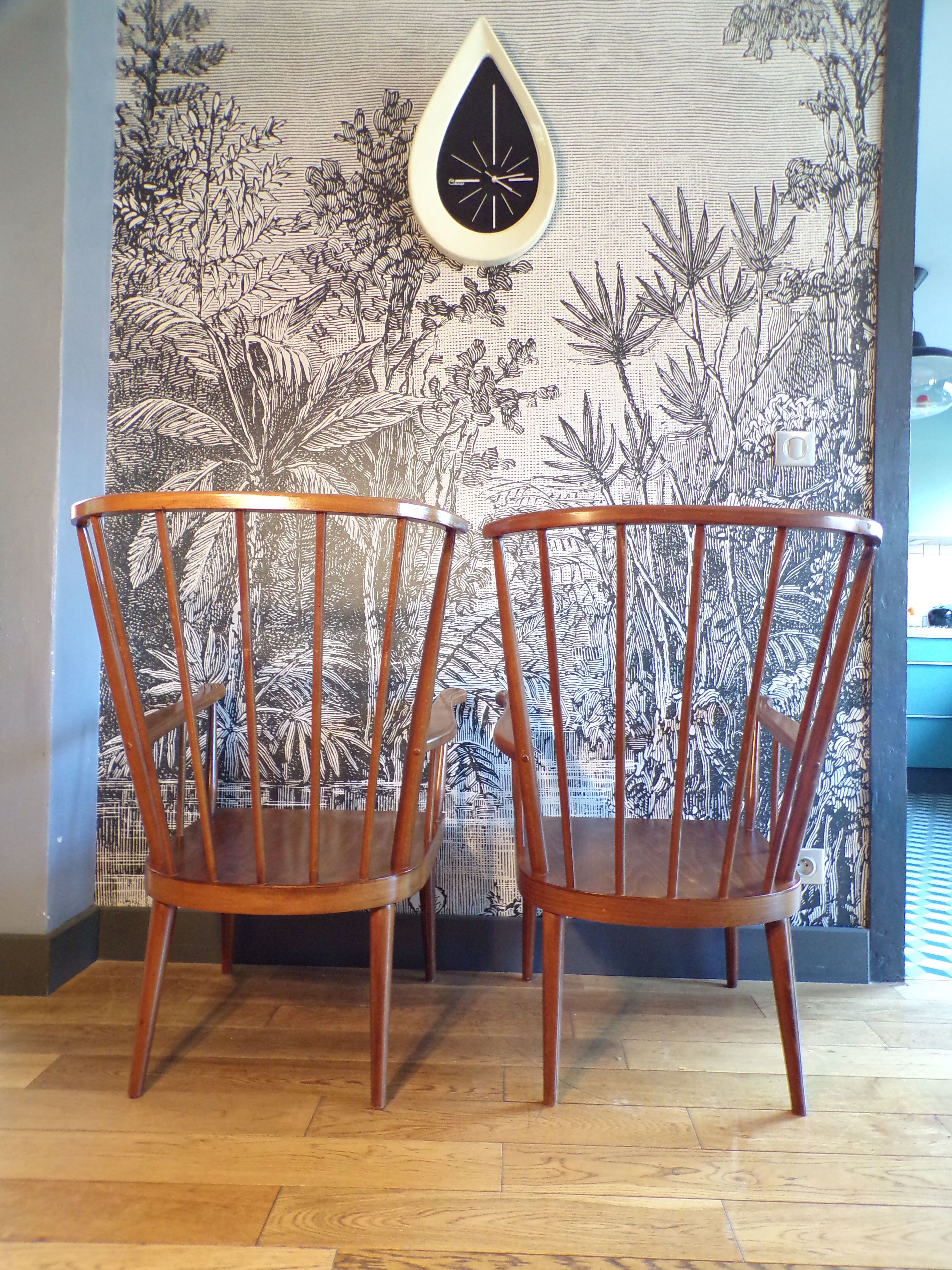 Pair of Baumann fan chairs