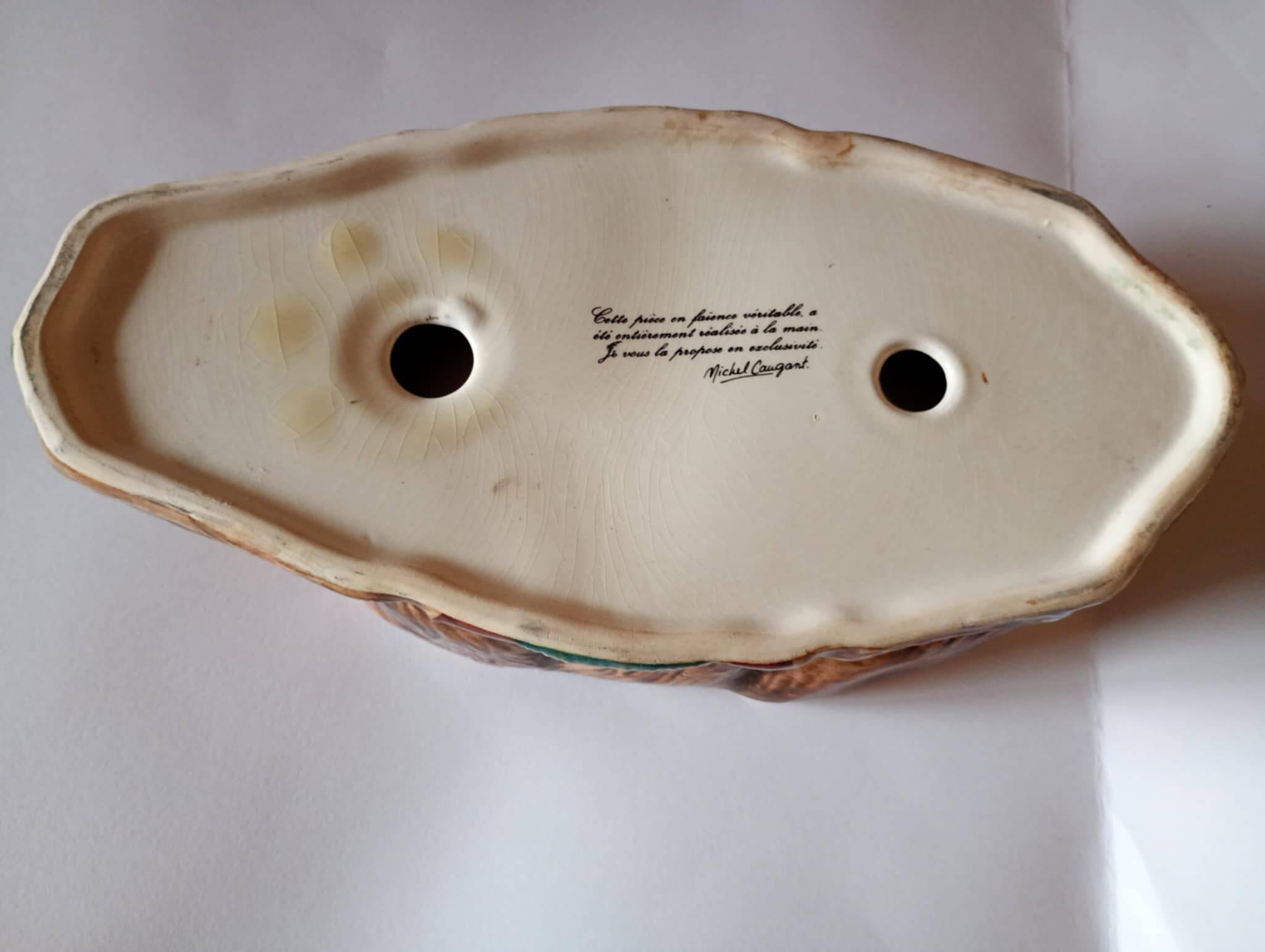 Michel Caugant Sixties Earthenware Glazed Deer Terrine Pâté Mold 25 cm