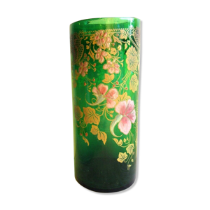 Vase rouleau verre vert