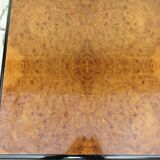 Vintage coffee table in elm magnifying glass 1970 - 70X70X35cm