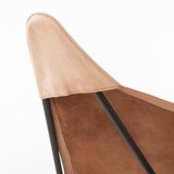 Four Fledermaus butterfly chairs in suede leather by Carl Aubock, Vienna, 1960s.