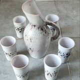 Pierlot 60s enamelled stoneware orangeade service