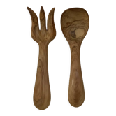 Olive wood salad cutlery