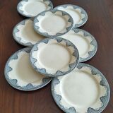 8 flat plates iron earth Salins, model Céline