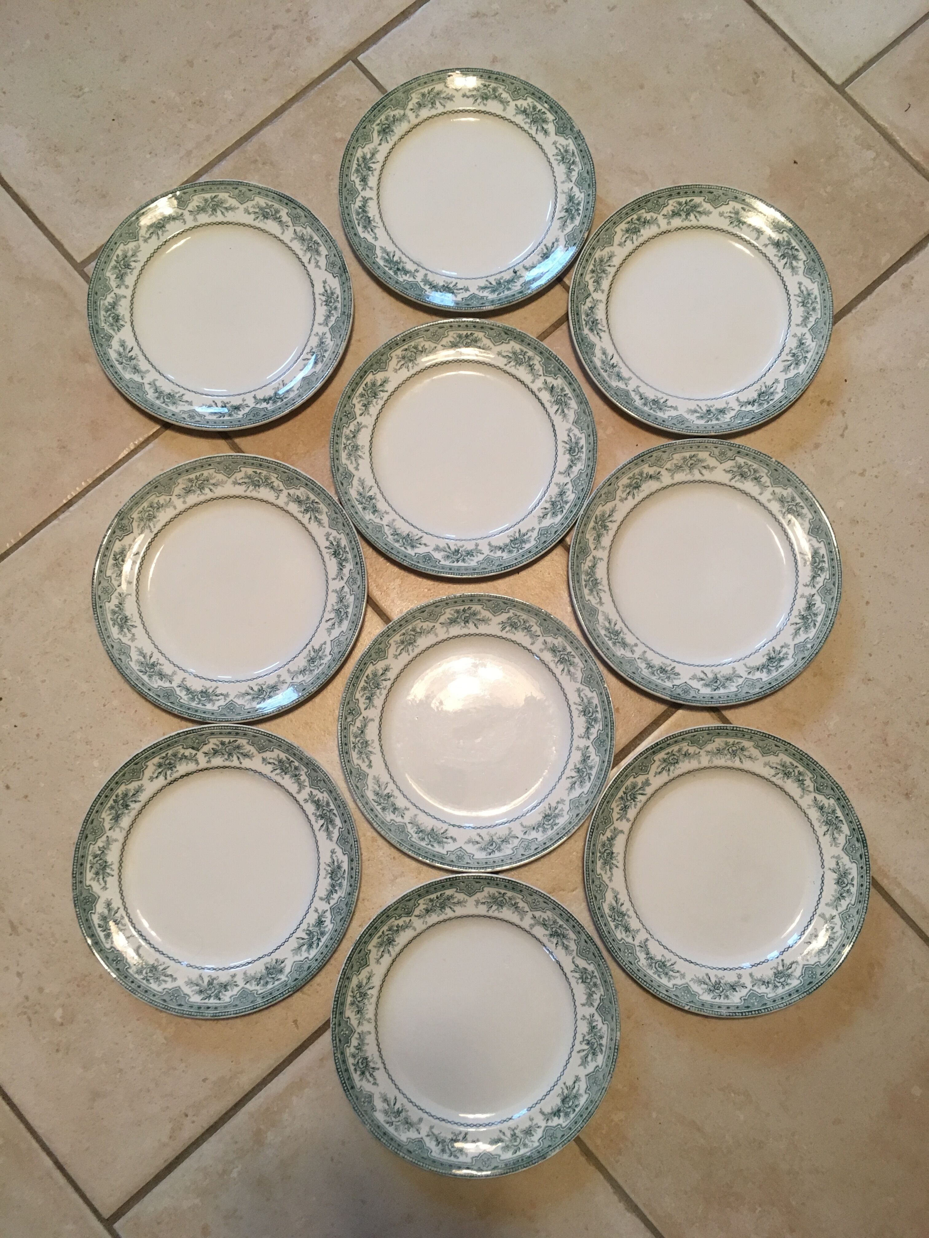 Set of flat plates Roses Mousses
