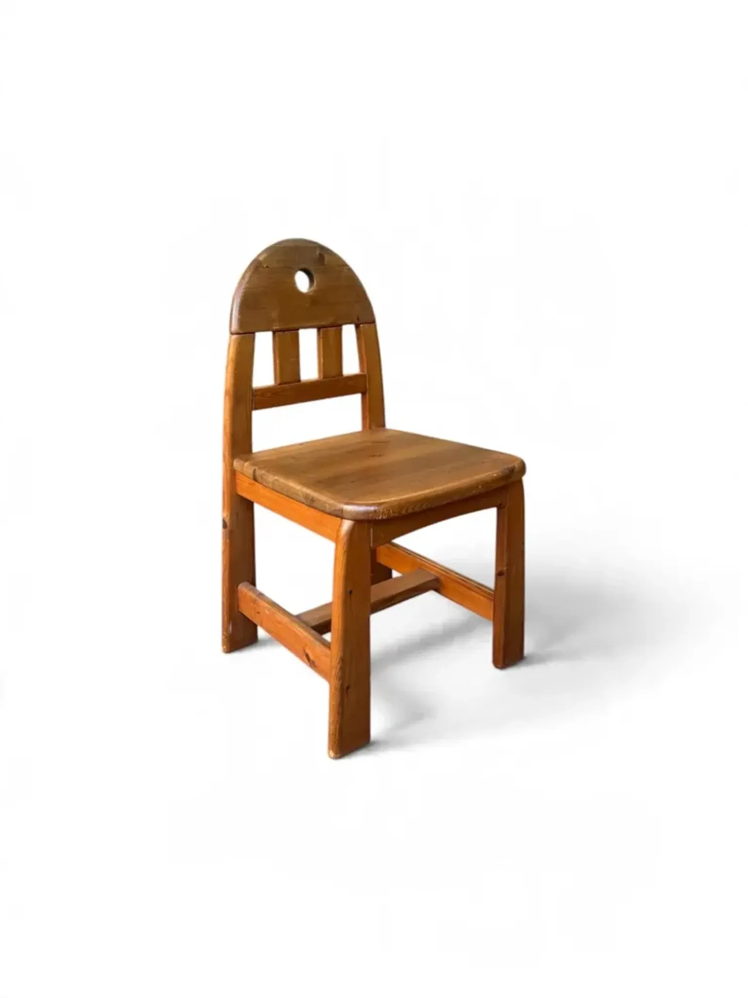 Vintage dining chairs brutality in solid pine 1/5 by wasa möbler