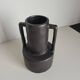 Modernist black ceramic vase / handmade / vintage