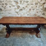 French monastery-style table – Solid cherry – 1950s