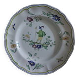 Moustier Longchamp decorative earthenware plate