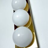 3 vintage limburg sconces, bronze gilded with fine gold, glass