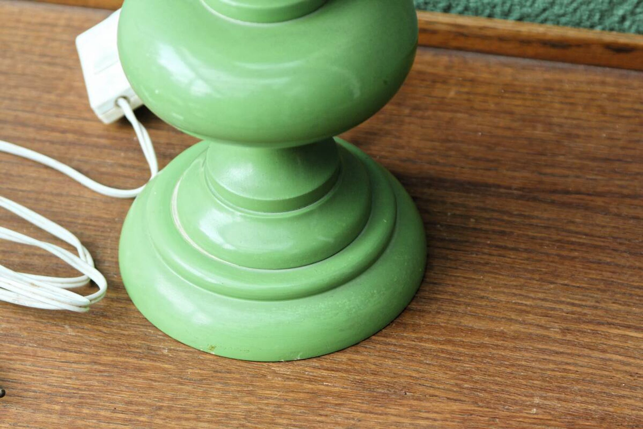 Vintage 70s lamp, turned wooden base