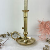 Brass candle holder with pusher late nineteenth century