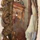 Italian oval frame in bronze and curved glass