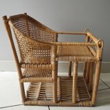 vintage rattan bamboo baby doll chair