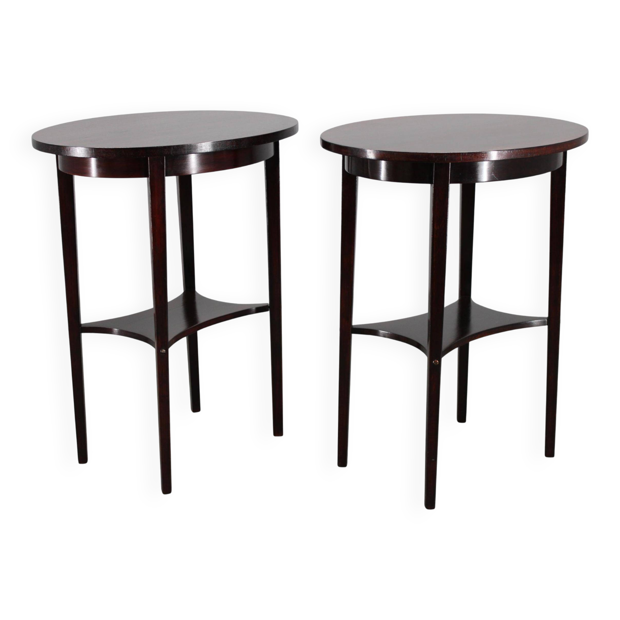 1930s pair of restored Thonet side tables No. 206, Czechoslovakia