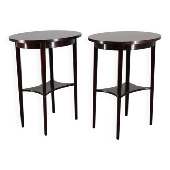 1930s pair of restored Thonet side tables No. 206, Czechoslovakia