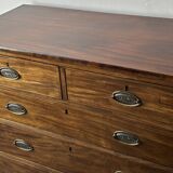 Antique early Victorian 1840–1860 large mahogany chest of drawers