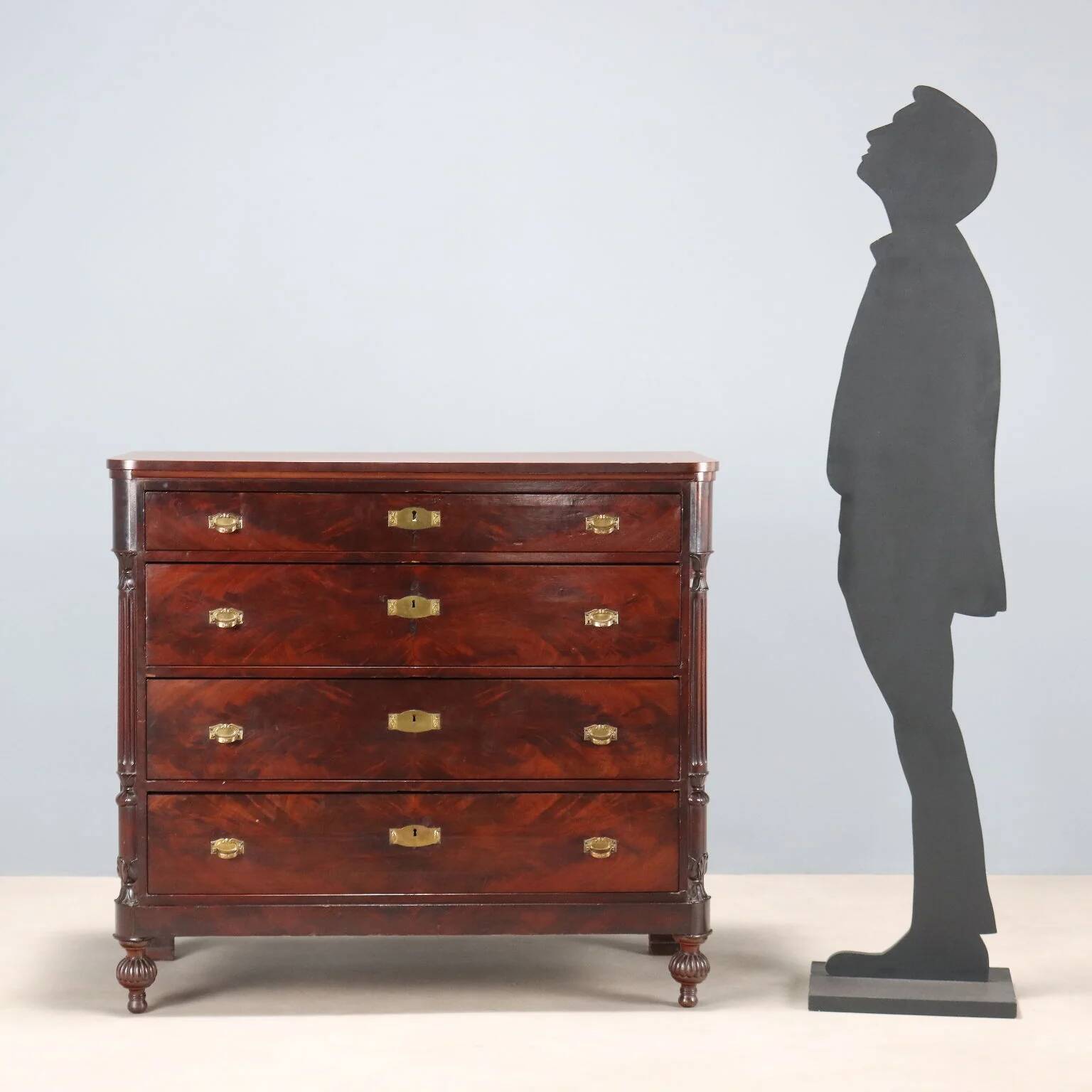 Commode 4 tiroirs en acajou, XIXe siècle