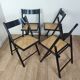 4 chaises pliantes bois et rotin