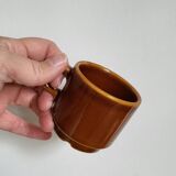 Set of 4 brown ceramic mugs