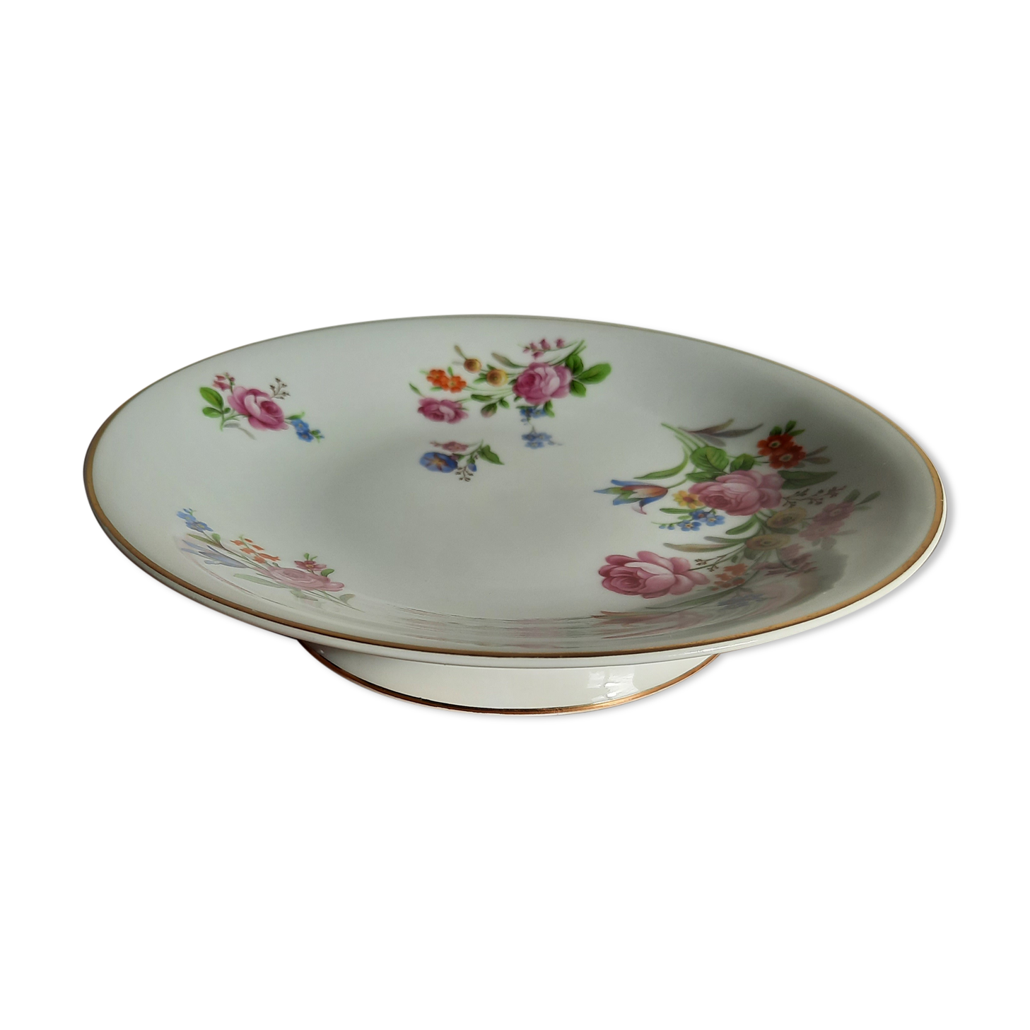 Coupe montée plate porcelaine de Limoges maison Raynaud