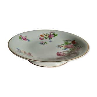 Coupe montée plate porcelaine de Limoges maison Raynaud