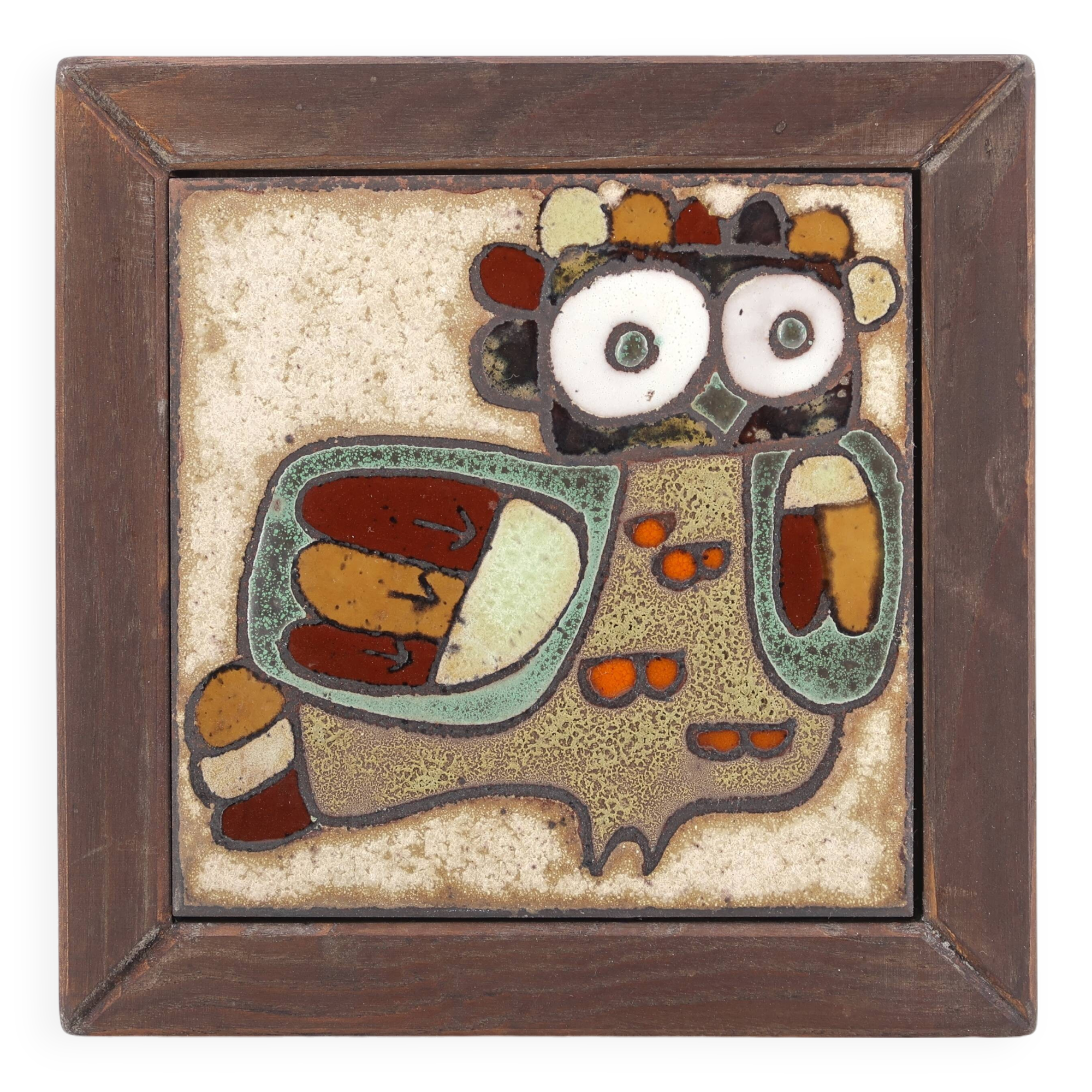 Ceramic trivet by Roland Zobel The Owl, 1970s