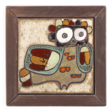 Ceramic trivet by Roland Zobel The Owl, 1970s