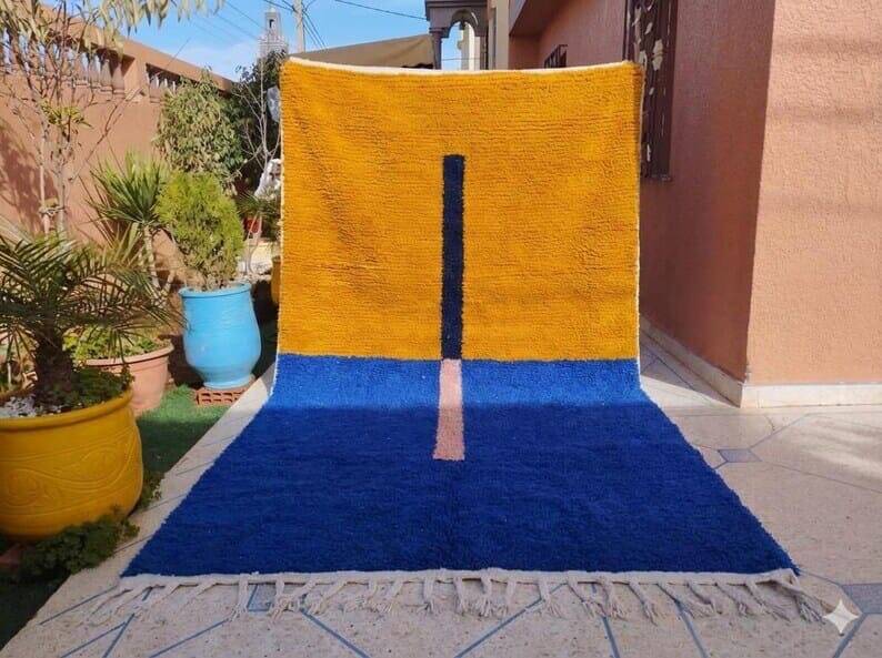 Natural wool handwoven carpet 150/250 cm