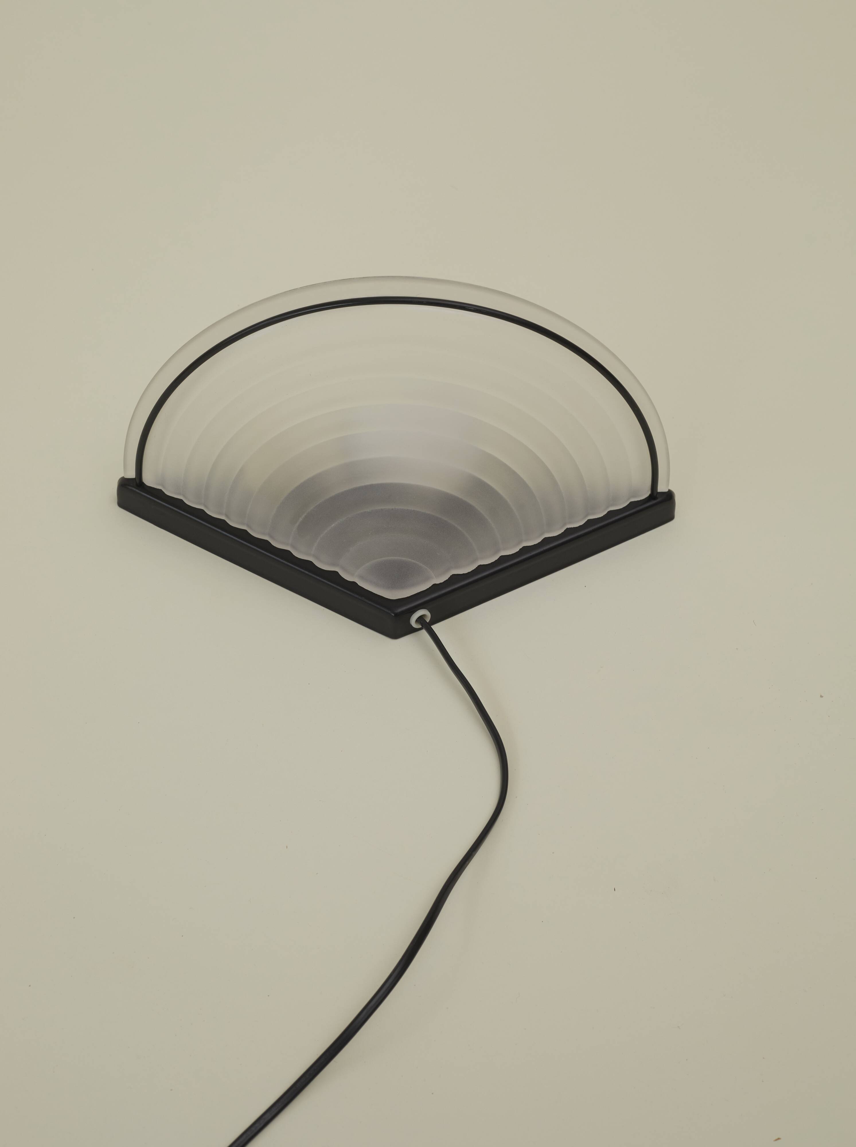 Postmodern glass and metal wall lamp / Memphis by Massive vintage Circa 1980