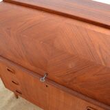 Swedish secretary sliding tray teak 1950s