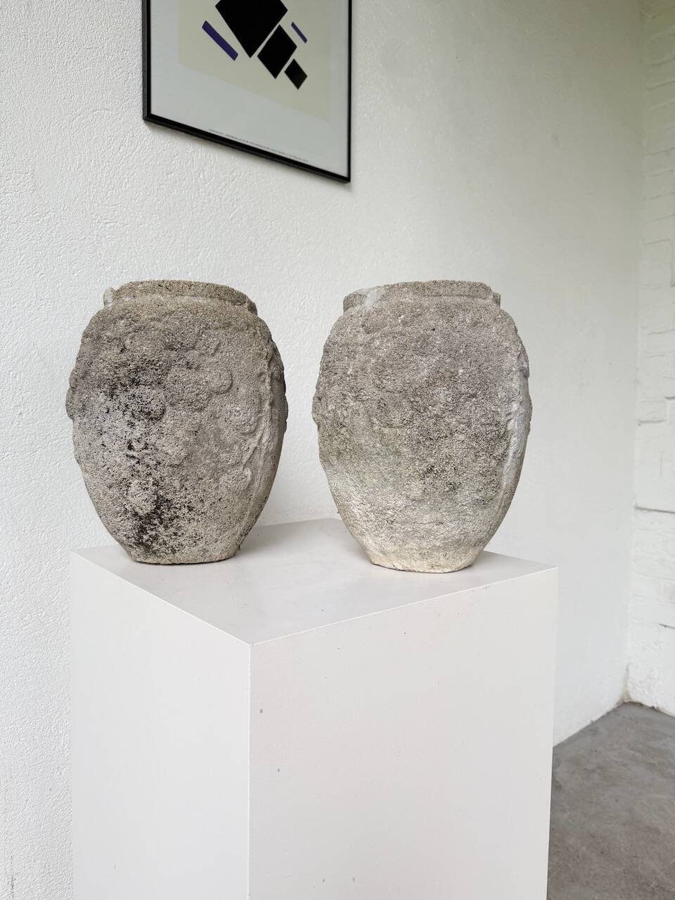 Pair of cement planters, 1900