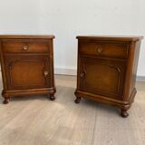 Pair of chippendale art deco bedsides