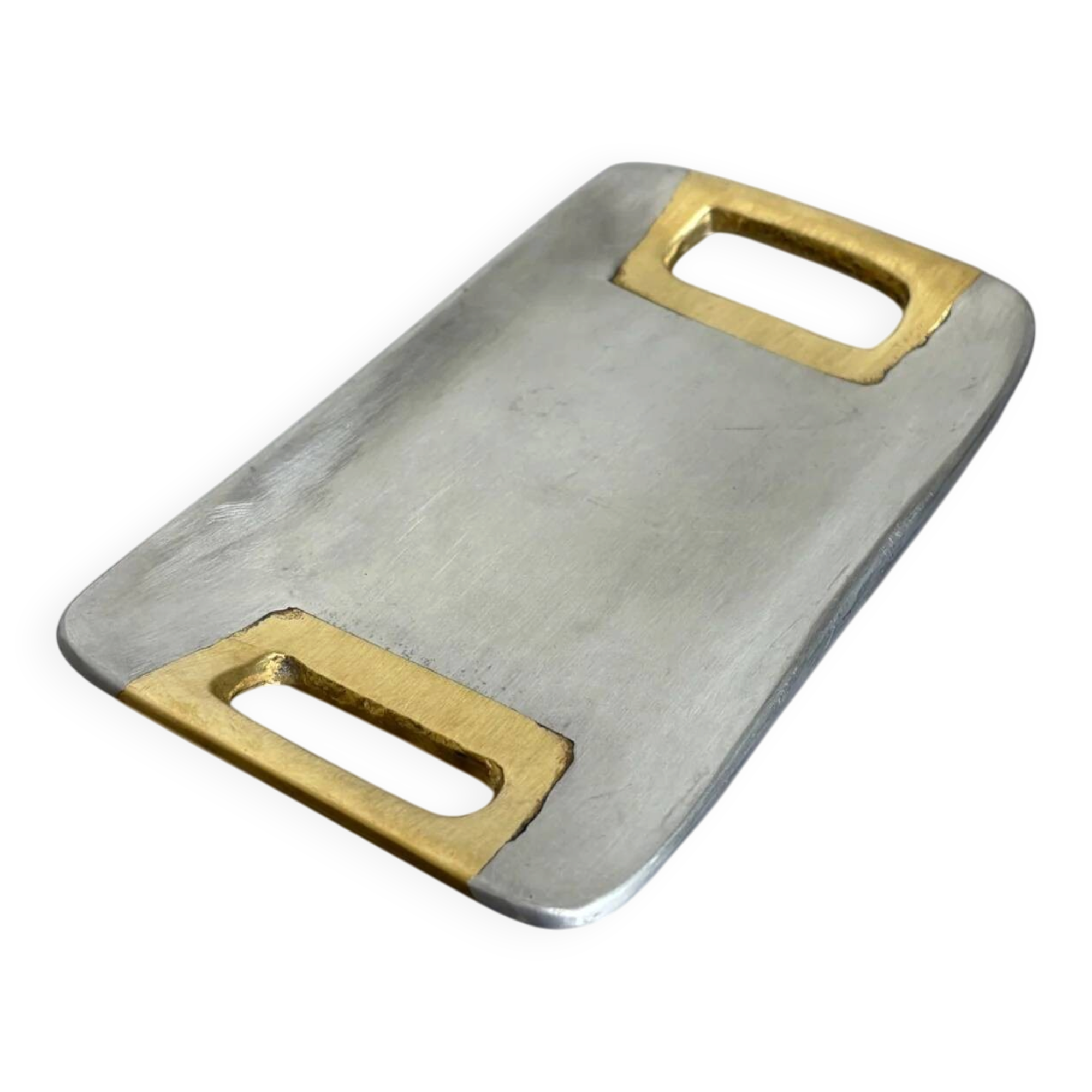 Brutalist tray by Art3, bronze and aluminium 1970, Spain