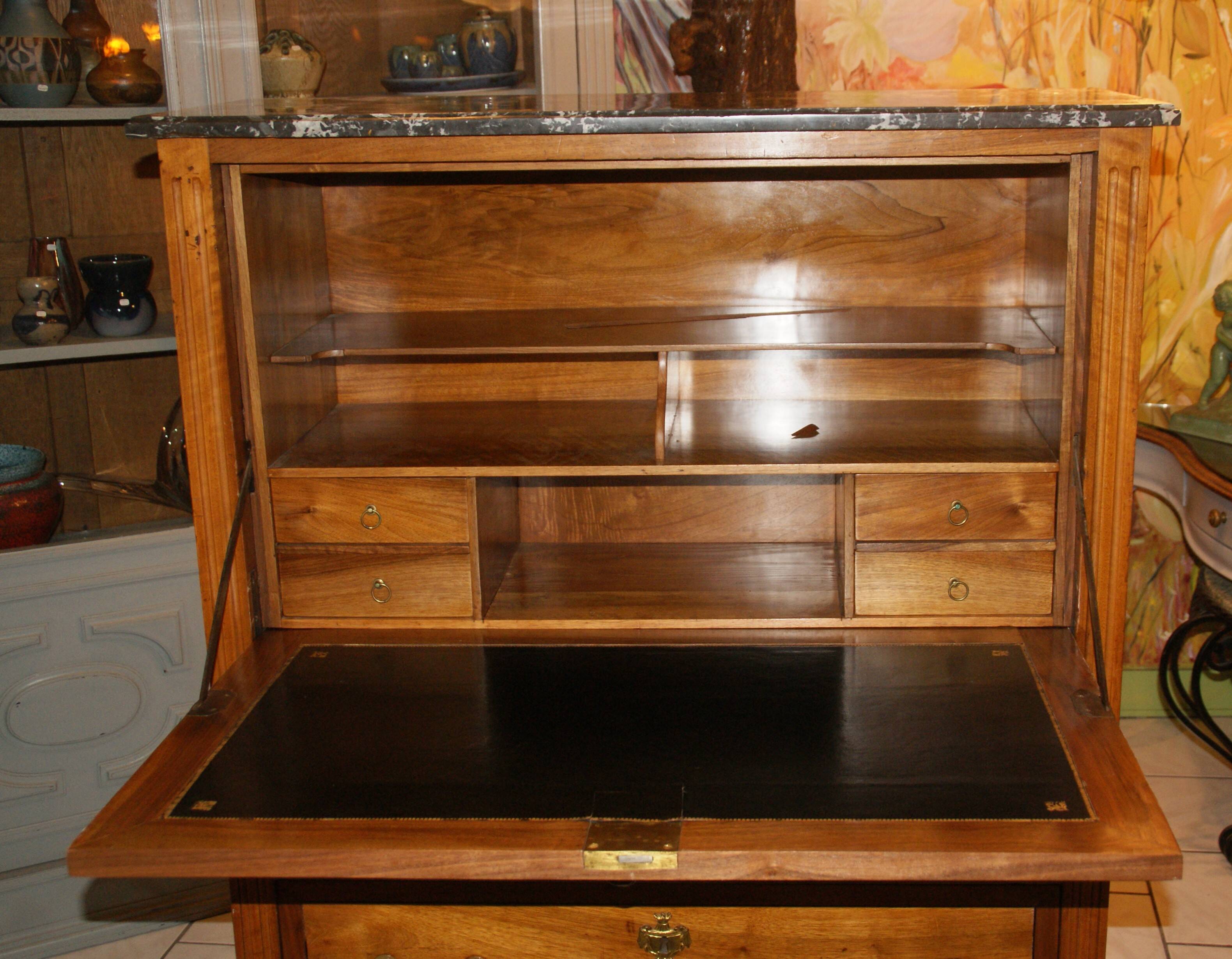 Louis XVI period light mahogany secretary