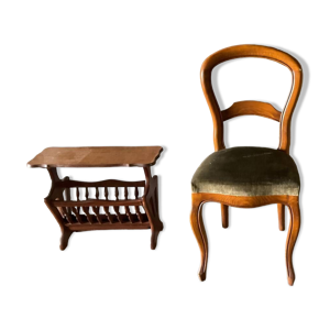 Chaise siège velours - vert