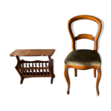 Vintage green velvet seat chair TBE