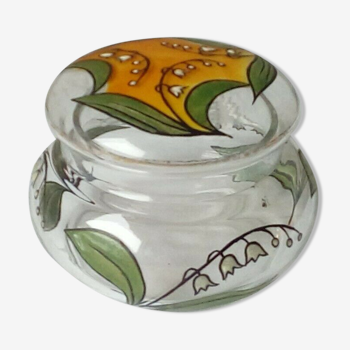 candy box a powder glass emaille decor lily of the valley art nouveau era