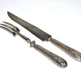 Empire Silver Carving Knife and Fork Set Brush&Cie