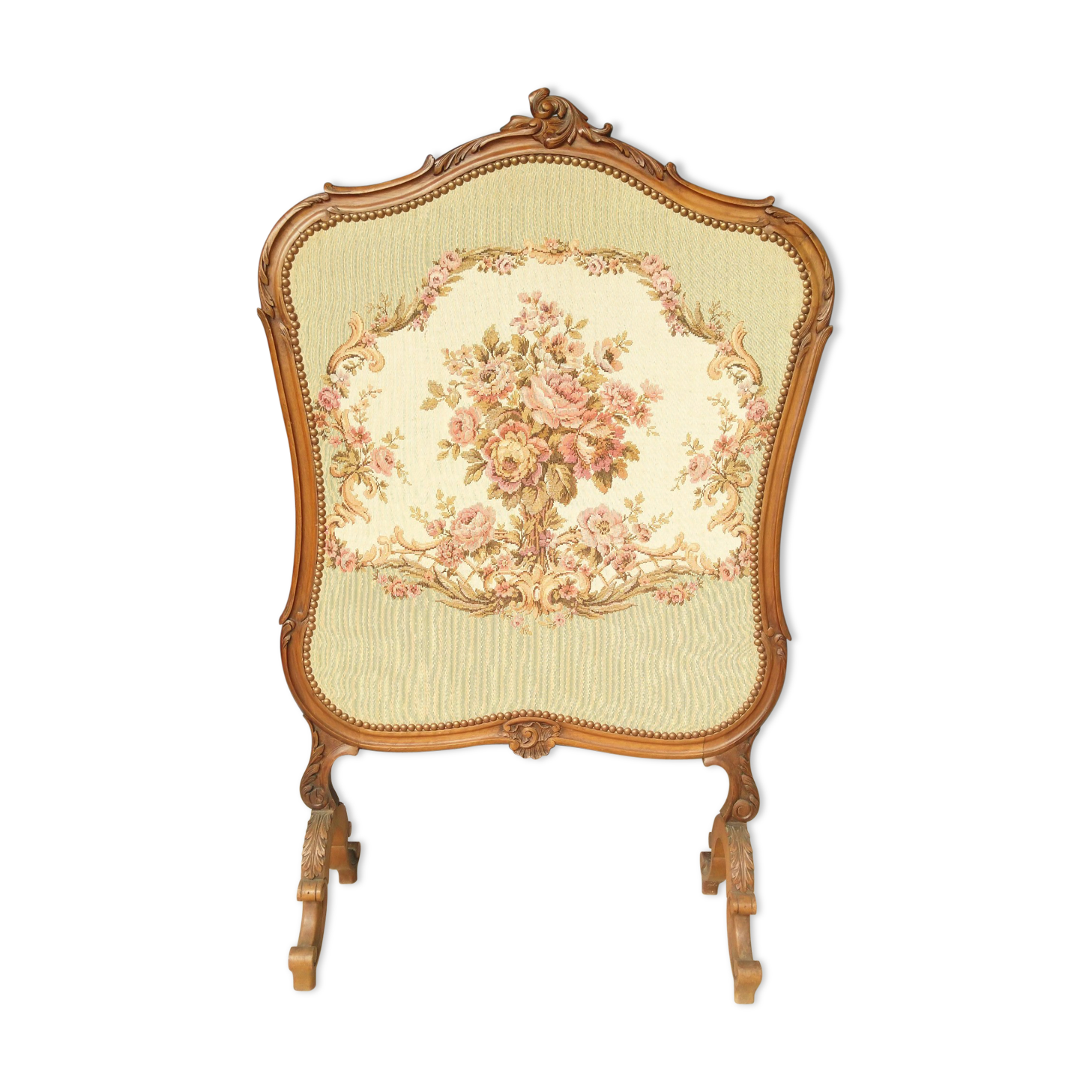 Louis XV Rocaille style firewall in walnut