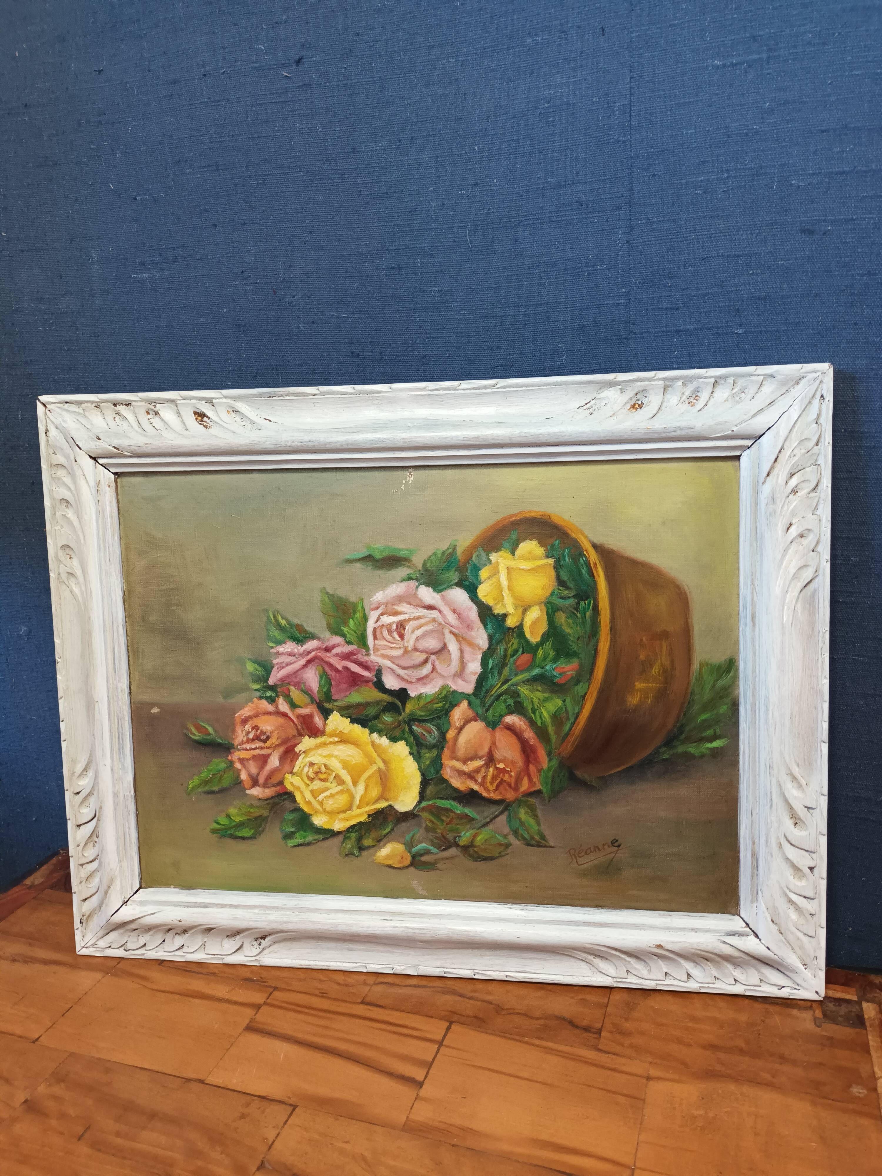 Still life painting bouquet of roses