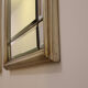 Pair of bevelled mirrors, brass edging frame in brushed wood years Italy 70's