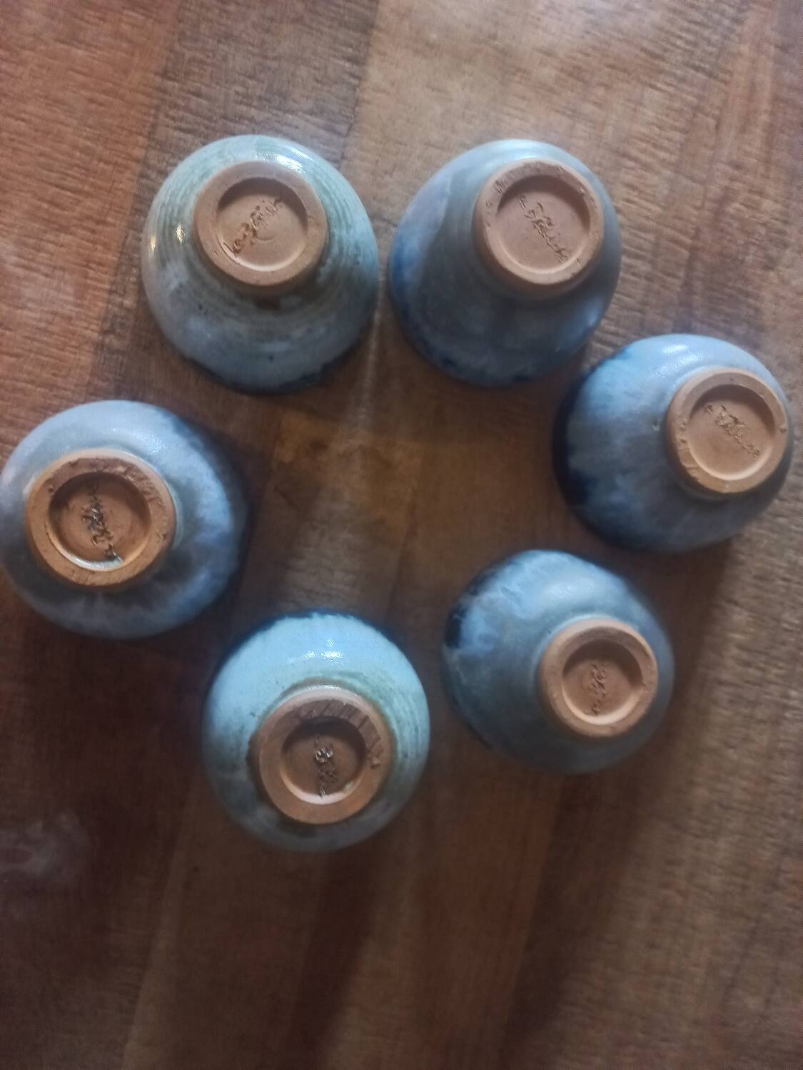 Earthen cider bowls x6