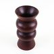 Turned wooden vase in segmented technique, burgundy, Danish, 1970s