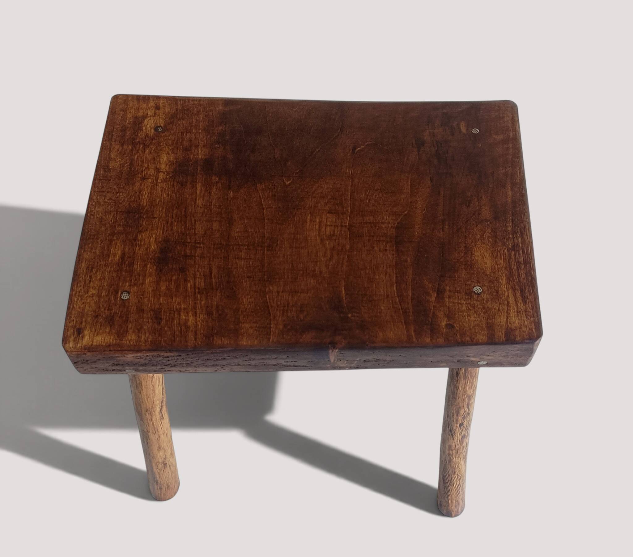 Rustic European Solid Wood Accent Side Table or Stool