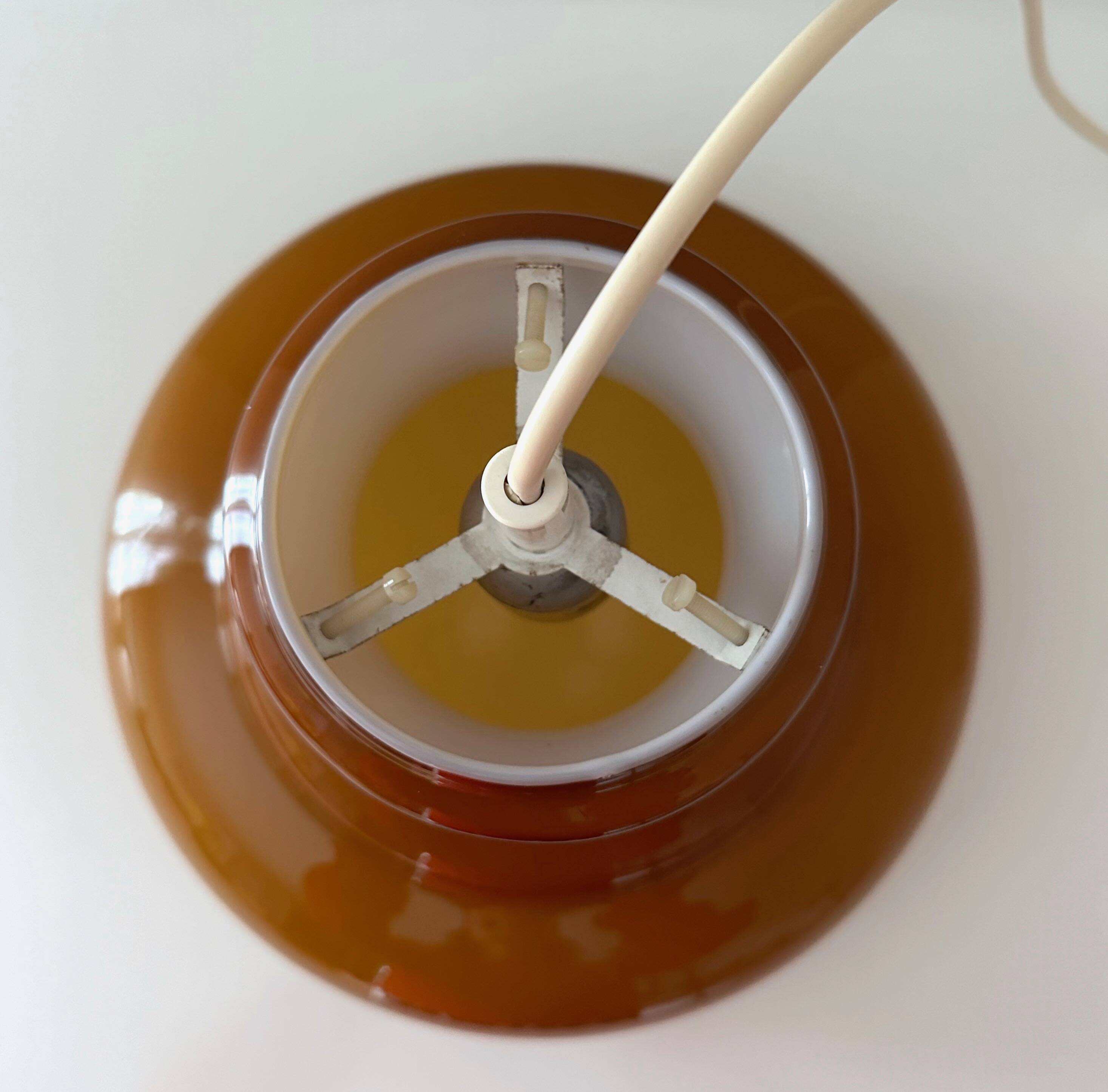 Vintage hanging lamp brown, pendant light, 70's interior