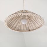 Vichy pendant light, conical shape "Malala Vichy sand and off-white"