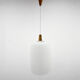 Lampe suspendue en bois et verre des années 1960 par ULUV, Tchécoslovaquie, marquée par le fabricant