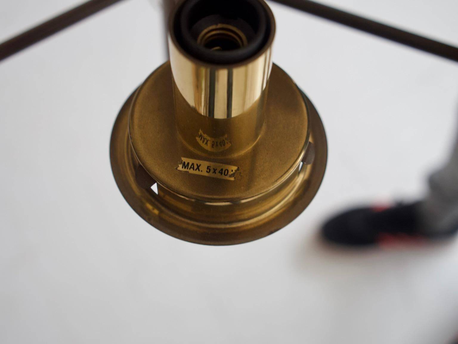 Brass wall light with five lights by Hans-Agne Jakobsson